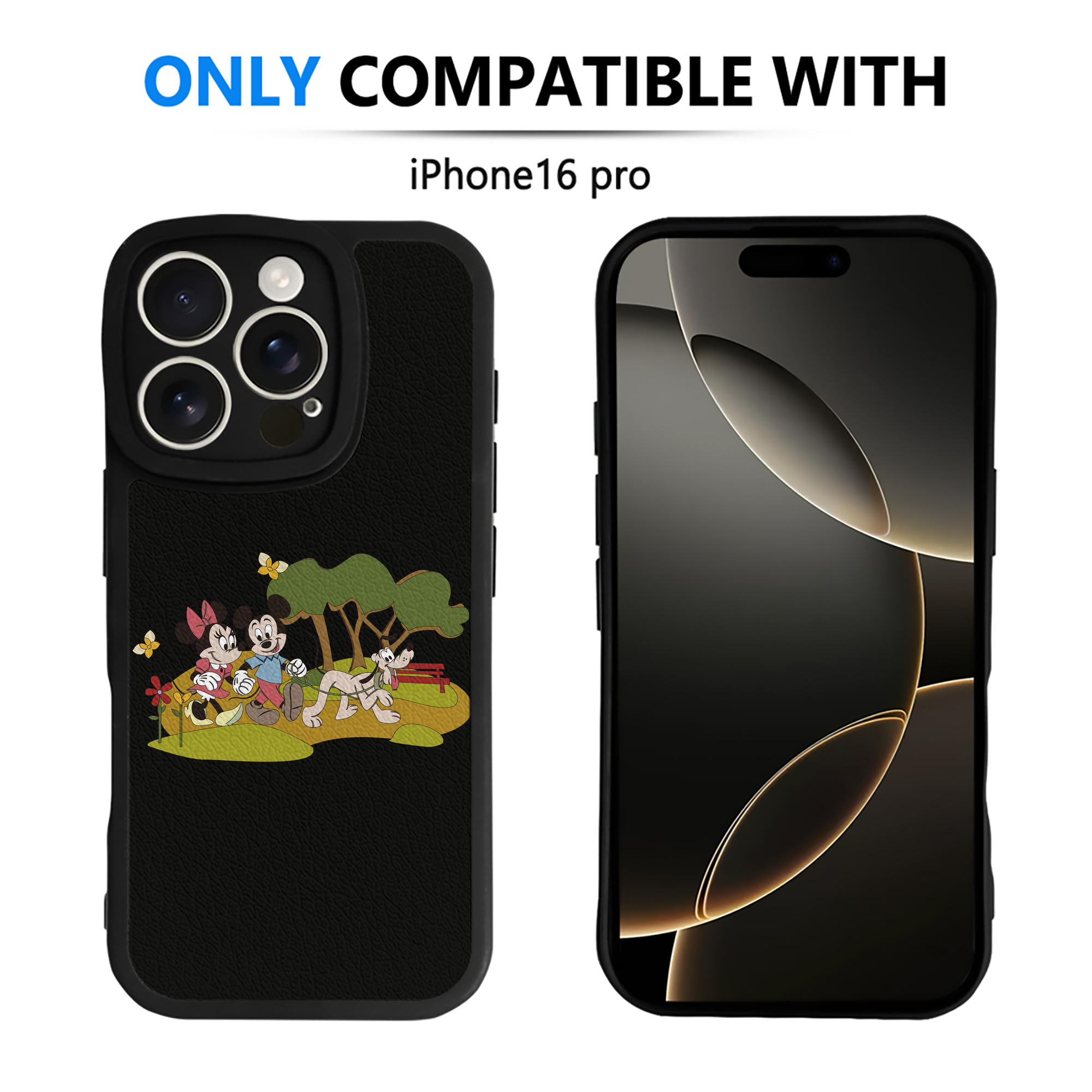 （画像用） ミッキーマウス Mickey Mouse 【iPhone 16シリーズ対応】シリコンスマホケース（レザー調） 材質：シリコン